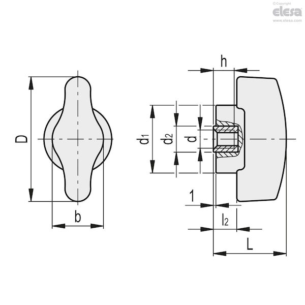 Threaded Hole, CTD.48 B-M6-2-C2